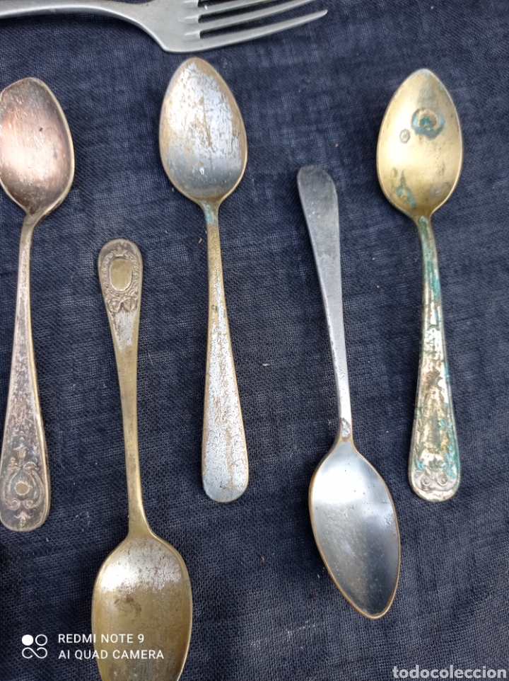 Antig&uuml;edades: Lote cubiertos antiguos cucharas .. - Foto 3