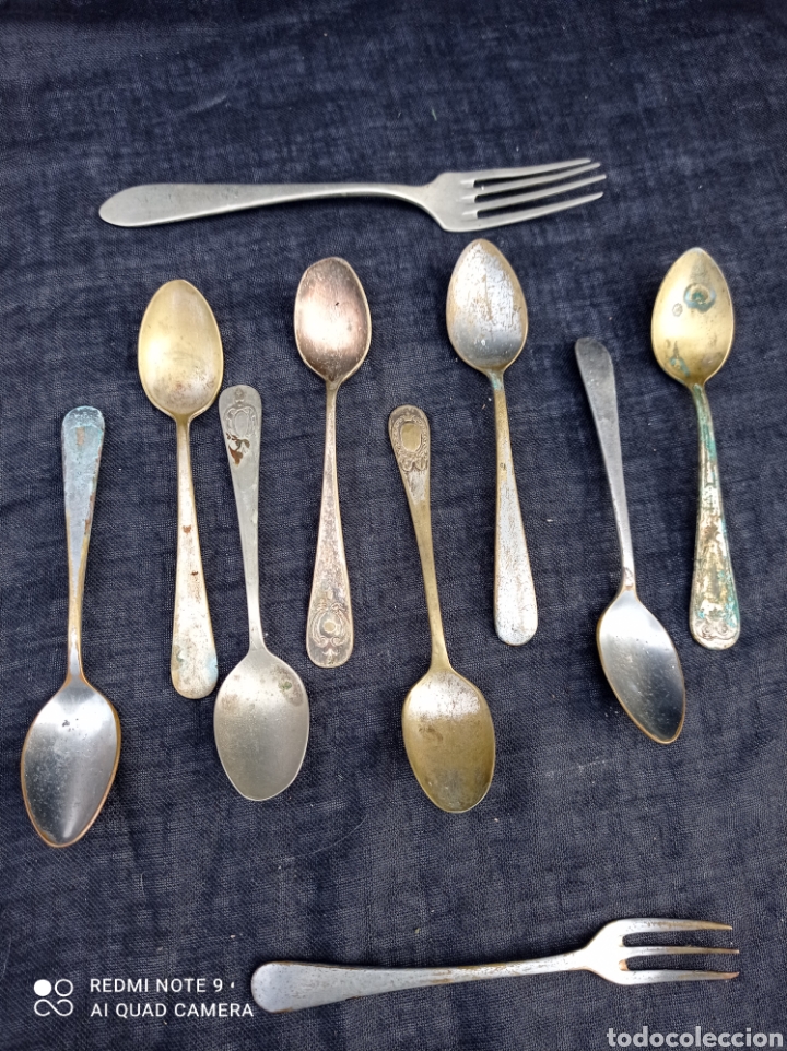 Antig&uuml;edades: Lote cubiertos antiguos cucharas .. - Foto 4