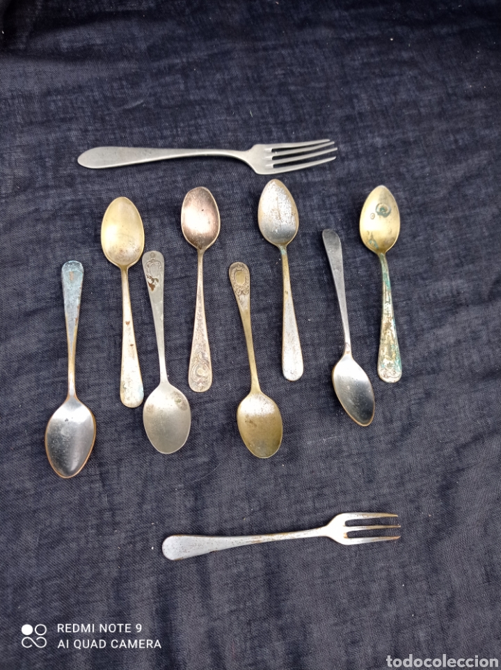Antig&uuml;edades: Lote cubiertos antiguos cucharas .. - Foto 1