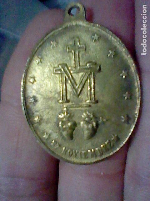 Antig&uuml;edades: INMACVLADA MEDALLA TONO BRONCE 4 CMS ALTO - Foto 2
