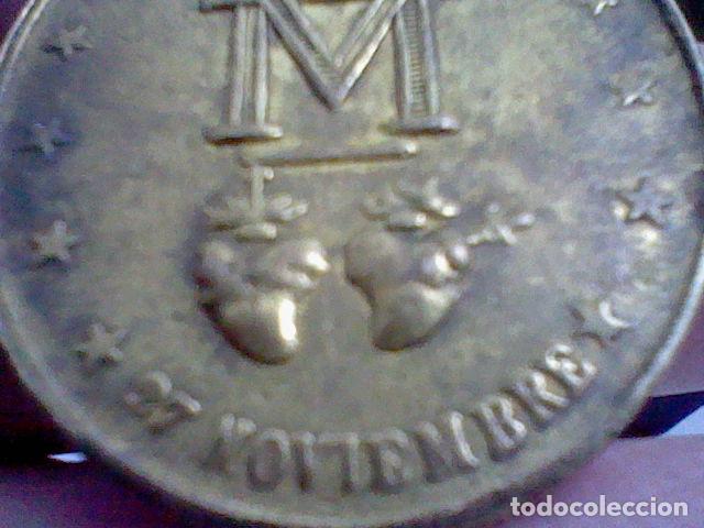 Antig&uuml;edades: INMACVLADA MEDALLA TONO BRONCE 4 CMS ALTO - Foto 4