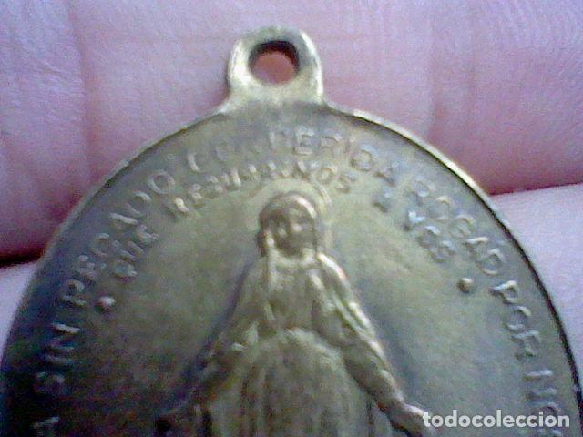 Antig&uuml;edades: INMACVLADA MEDALLA TONO BRONCE 4 CMS ALTO - Foto 5