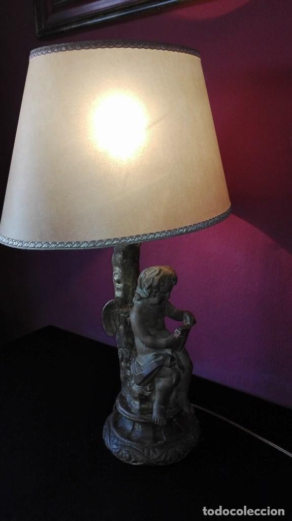 Antig&uuml;edades: LAMPARA ANGEL DE MADERA - Foto 9
