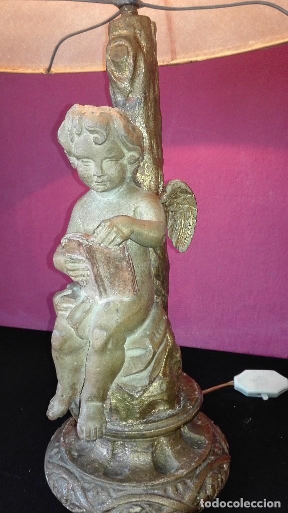 Antig&uuml;edades: LAMPARA ANGEL DE MADERA - Foto 10