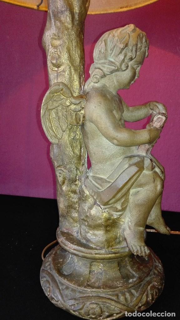 Antig&uuml;edades: LAMPARA ANGEL DE MADERA - Foto 12