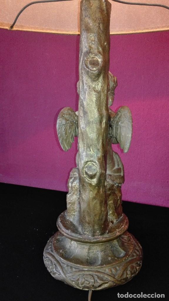 Antig&uuml;edades: LAMPARA ANGEL DE MADERA - Foto 13