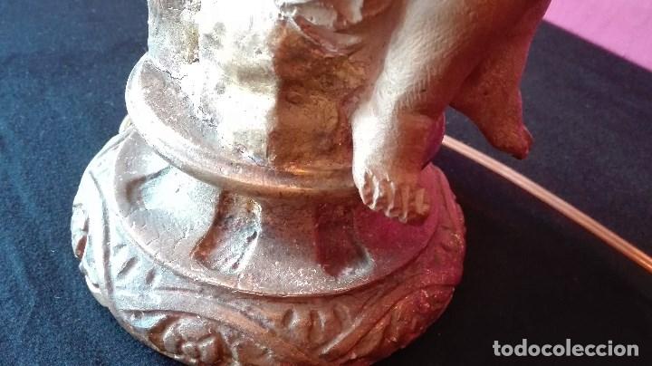 Antig&uuml;edades: LAMPARA ANGEL DE MADERA - Foto 17