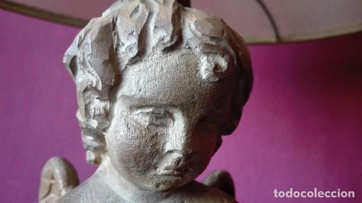Antig&uuml;edades: LAMPARA ANGEL DE MADERA - Foto 18
