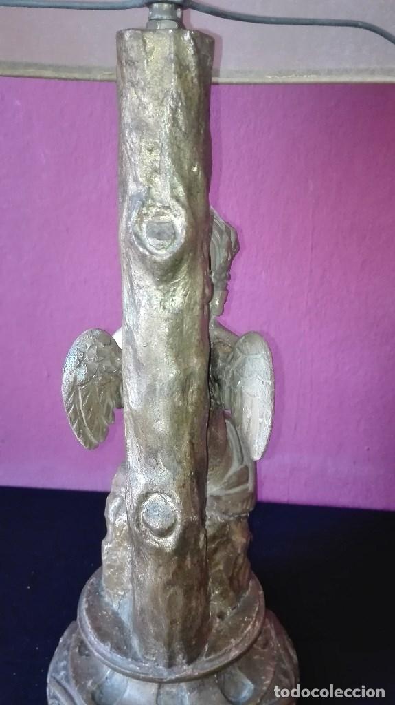 Antig&uuml;edades: LAMPARA ANGEL DE MADERA - Foto 21