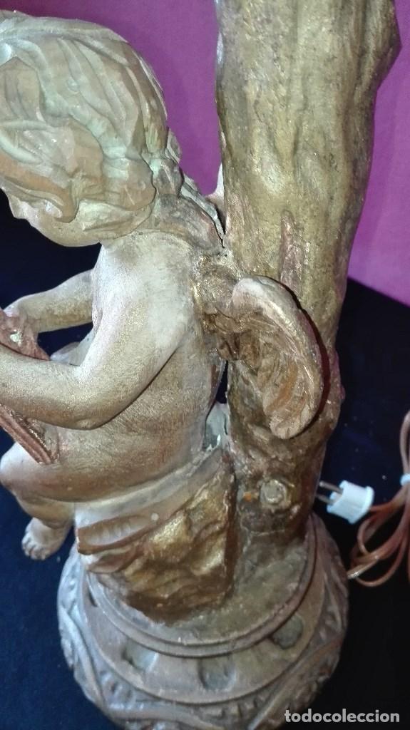 Antig&uuml;edades: LAMPARA ANGEL DE MADERA - Foto 23