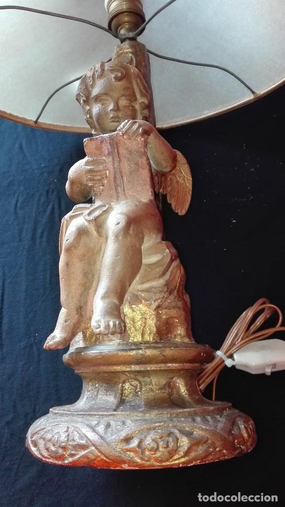 Antig&uuml;edades: LAMPARA ANGEL DE MADERA - Foto 24