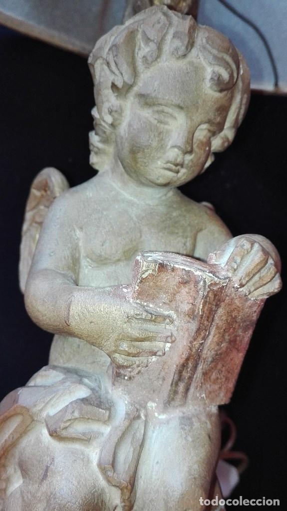 Antig&uuml;edades: LAMPARA ANGEL DE MADERA - Foto 25