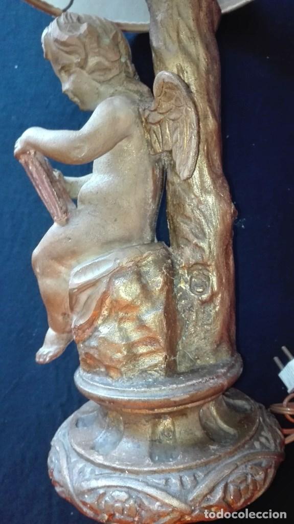 Antig&uuml;edades: LAMPARA ANGEL DE MADERA - Foto 28