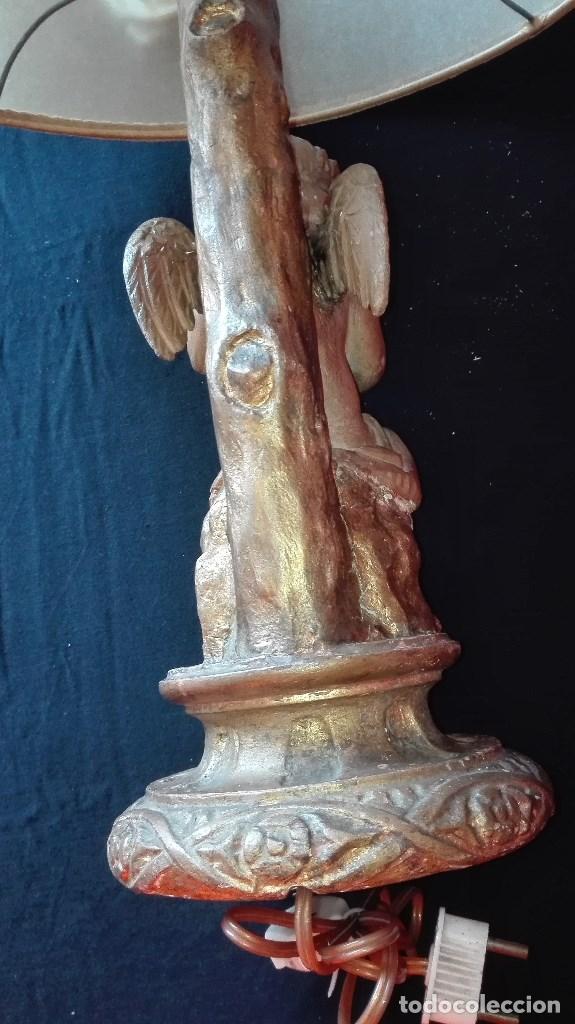 Antig&uuml;edades: LAMPARA ANGEL DE MADERA - Foto 29