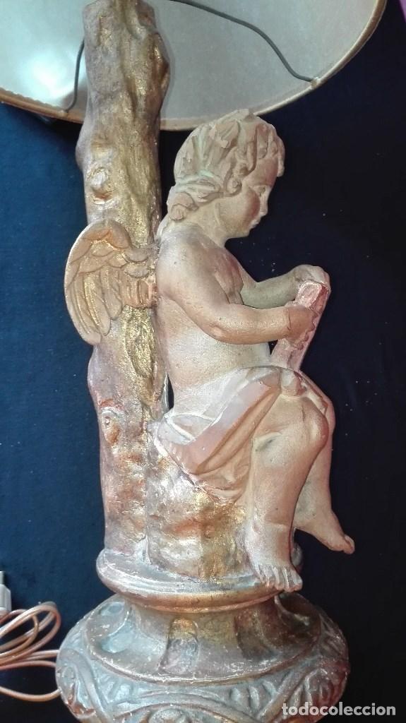 Antig&uuml;edades: LAMPARA ANGEL DE MADERA - Foto 30