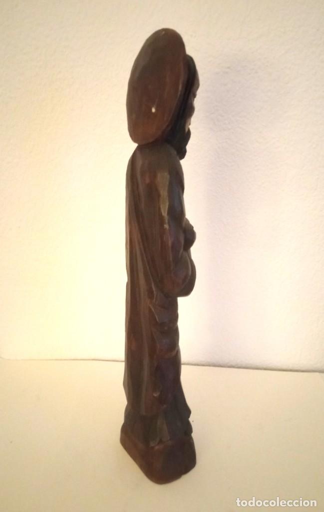 Antig&uuml;edades: figura de Moises en madera policromada - Foto 5