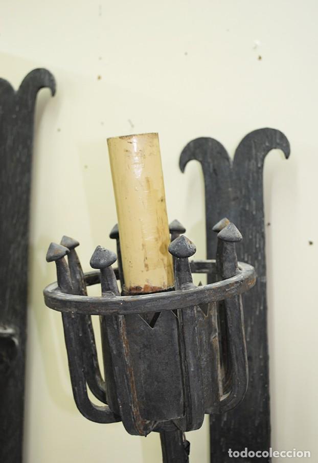 Antig&uuml;edades: APLIQUES ANTIGUOS ANTORCHAS DE DE FORJA - Foto 4