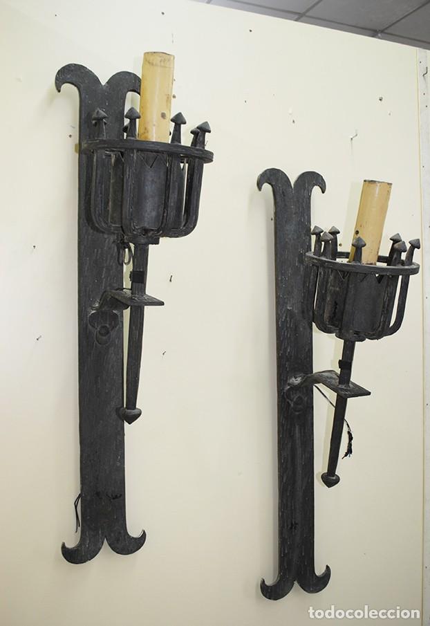 Antig&uuml;edades: APLIQUES ANTIGUOS ANTORCHAS DE DE FORJA - Foto 7