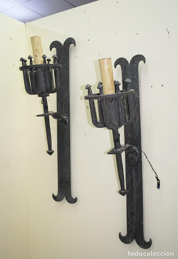 Antig&uuml;edades: APLIQUES ANTIGUOS ANTORCHAS DE DE FORJA - Foto 8