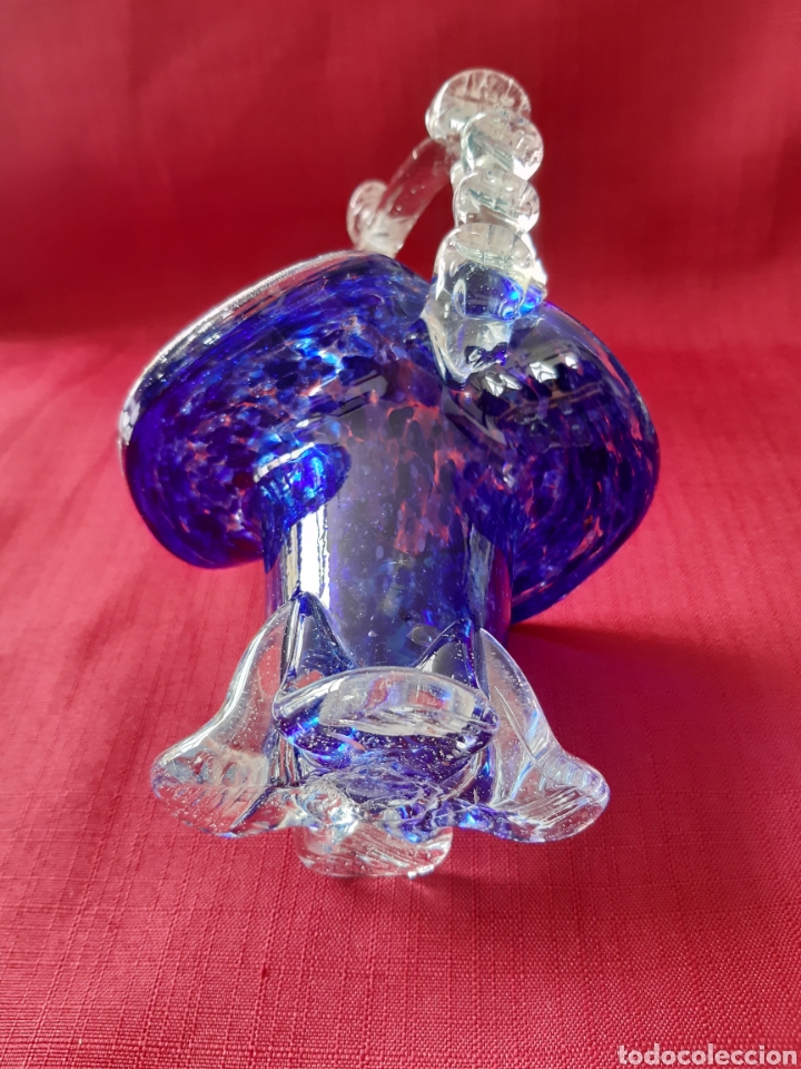Antig&uuml;edades: Antigua cesta cristal murano - Foto 5