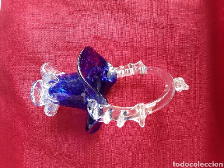 Antig&uuml;edades: Antigua cesta cristal murano - Foto 7