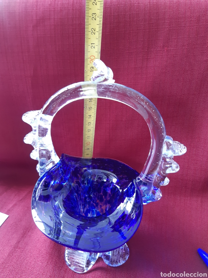 Antig&uuml;edades: Antigua cesta cristal murano - Foto 13