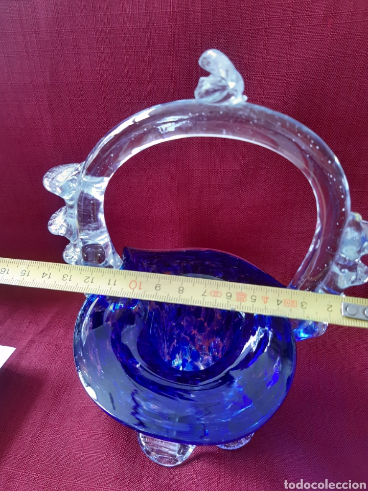 Antig&uuml;edades: Antigua cesta cristal murano - Foto 14