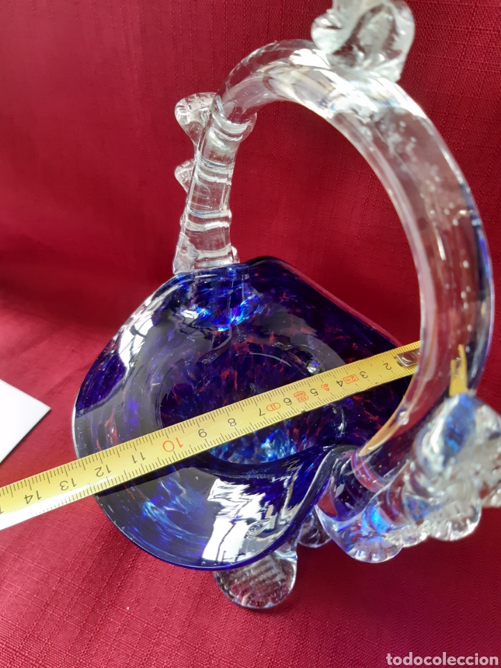 Antig&uuml;edades: Antigua cesta cristal murano - Foto 15