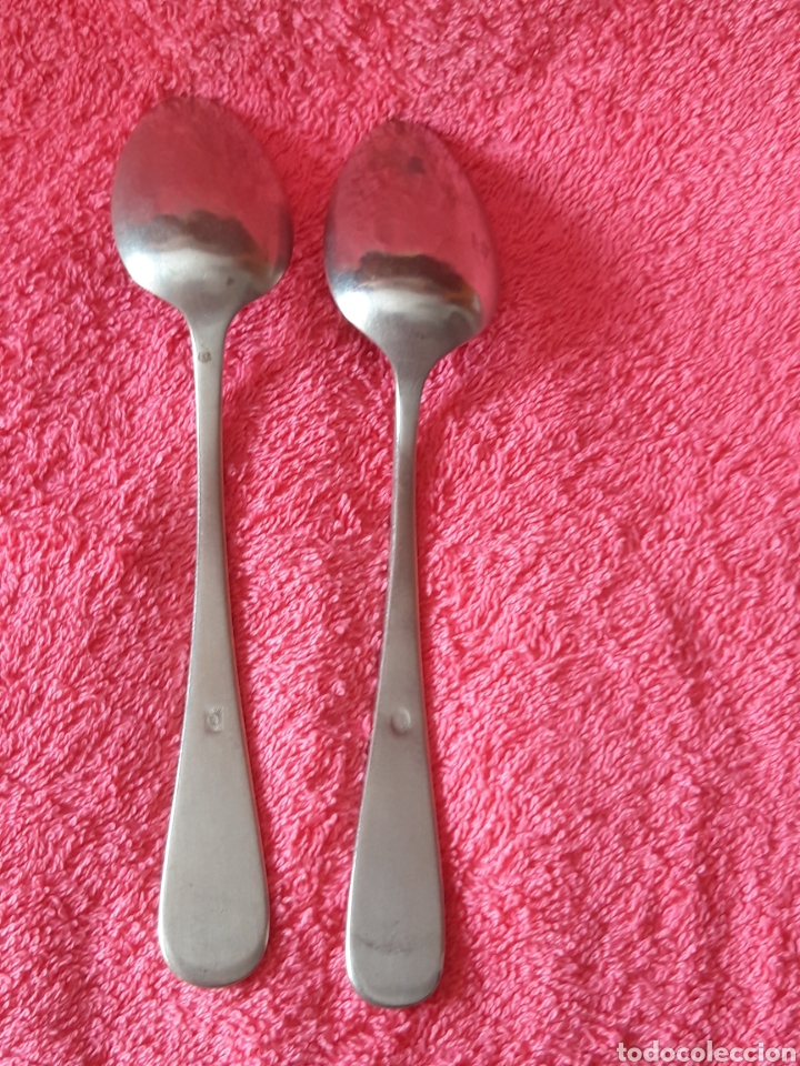 Antig&uuml;edades: 2 CUCHARAS ALPACA ANTIGUAS - Foto 2