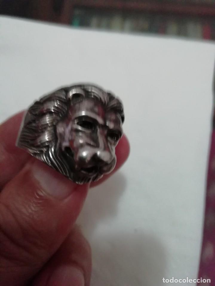Antig&uuml;edades: Gran anillo en plata 925 cabeza de leon - Foto 2