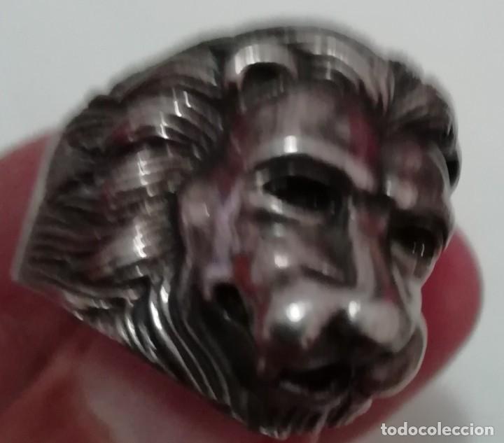 Antig&uuml;edades: Gran anillo en plata 925 cabeza de leon - Foto 5