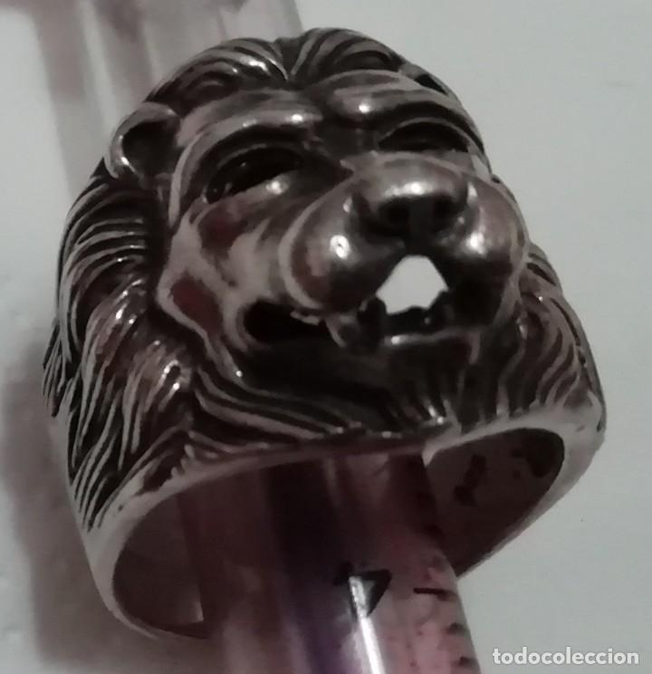 Antig&uuml;edades: Gran anillo en plata 925 cabeza de leon - Foto 6