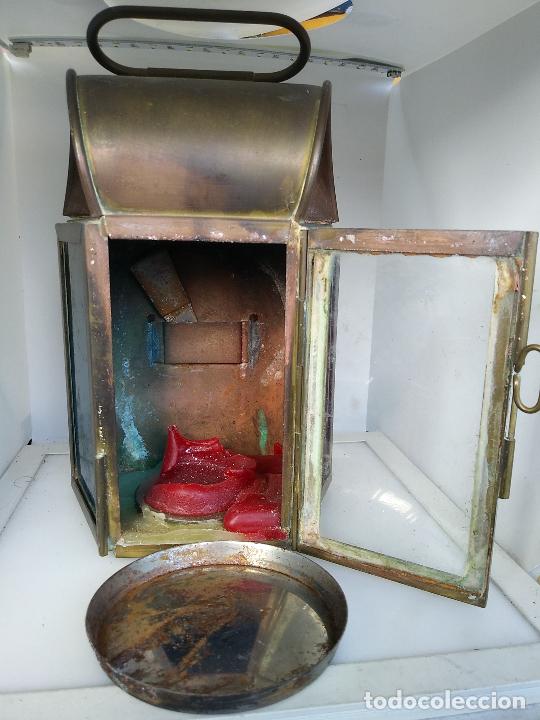 Antig&uuml;edades: farol de tren antiguo de laton - Foto 2