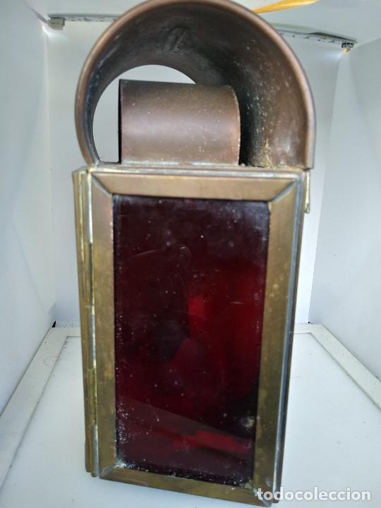 Antig&uuml;edades: farol de tren antiguo de laton - Foto 7