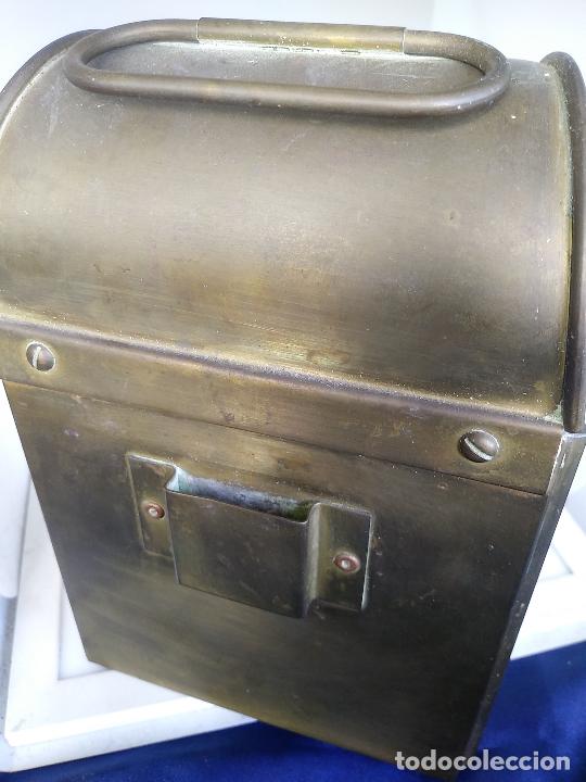Antig&uuml;edades: farol de tren antiguo de laton - Foto 8
