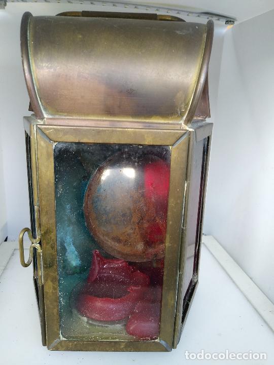 Antig&uuml;edades: farol de tren antiguo de laton - Foto 1