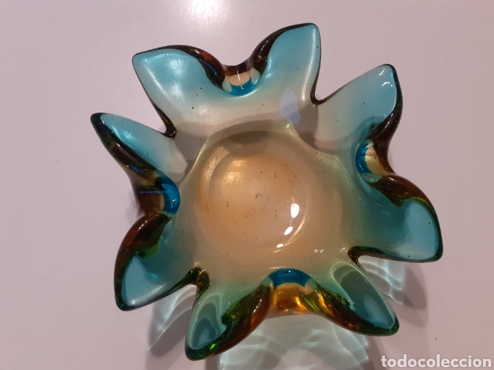 Antig&uuml;edades: Original cenicero en cristal macizo de Murano - Foto 1