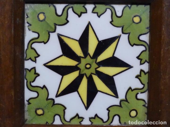 Antig&uuml;edades: ANTIGUO AZULEJO ENMARCADO.ESTRELLA. - Foto 1