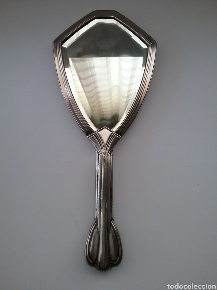 Antig&uuml;edades: Antiguo espejo tocador en plata. - Foto 1