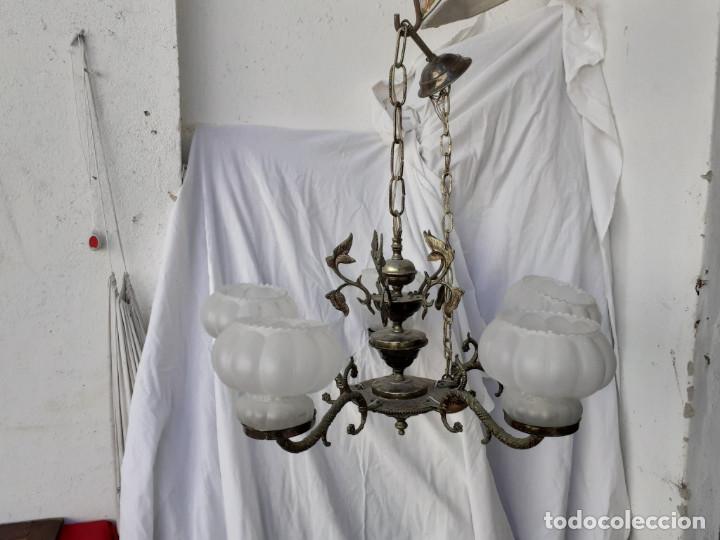 Antig&uuml;edades: lampara de bronce de metal - Foto 1