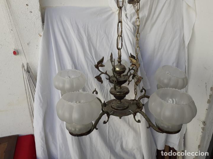 Antig&uuml;edades: lampara de bronce de metal - Foto 2