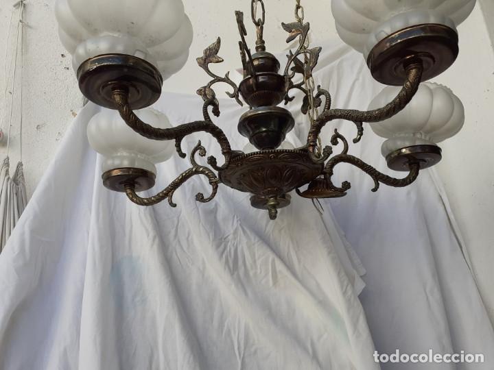 Antig&uuml;edades: lampara de bronce de metal - Foto 3