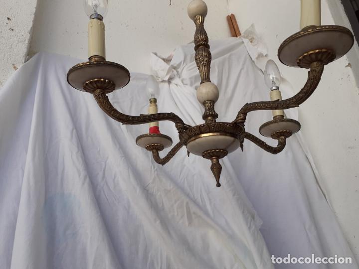 Antig&uuml;edades: lampara de bronce y alabastro - Foto 3