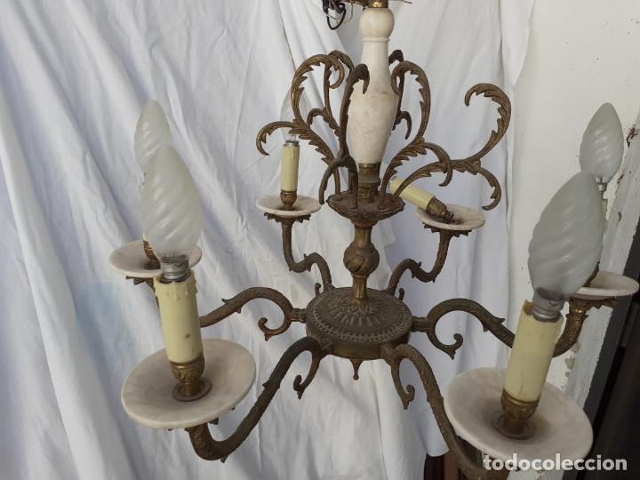 Antig&uuml;edades: lampara de bronce y alabastro - Foto 2