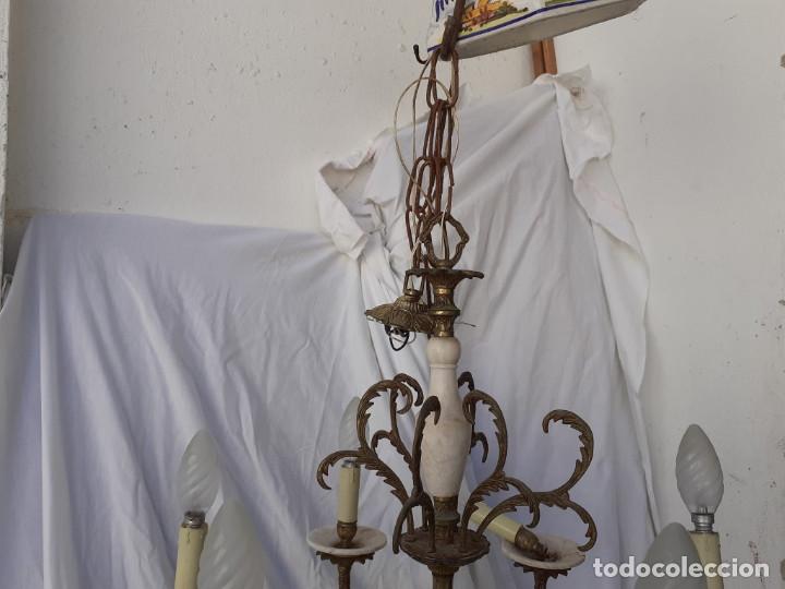 Antig&uuml;edades: lampara de bronce y alabastro - Foto 3
