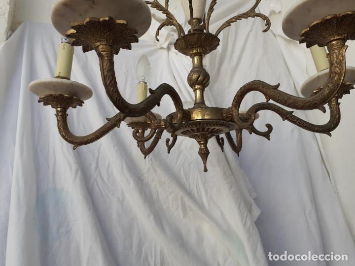 Antig&uuml;edades: lampara de bronce y alabastro - Foto 4