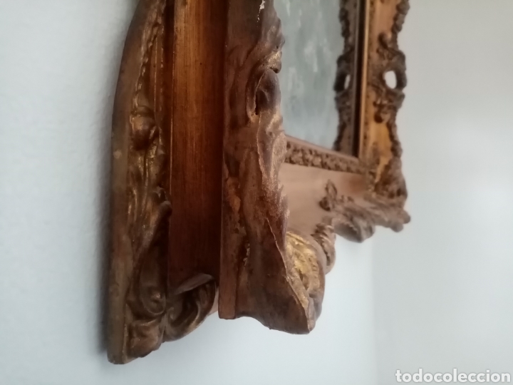 Antig&uuml;edades: Espejo dorado de madera S XIX - Foto 5