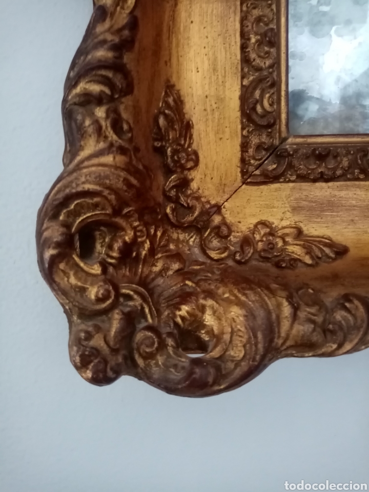 Antig&uuml;edades: Espejo dorado de madera S XIX - Foto 6