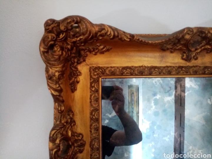 Antig&uuml;edades: Espejo dorado de madera S XIX - Foto 7