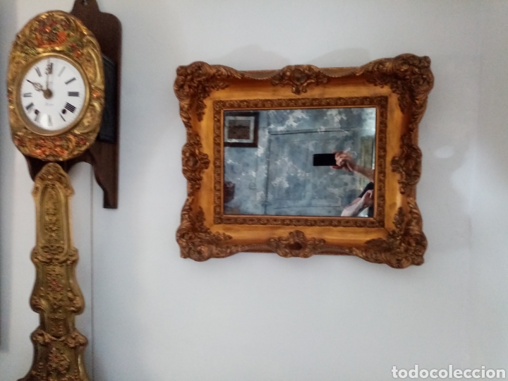 Antig&uuml;edades: Espejo dorado de madera S XIX - Foto 1